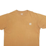 CARHARTT Mens Brown Pocket T-Shirt L Short Sleeve Crew Neck Cotton Blend Classic