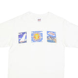 ANVIL Womens White Graphic T-Shirt M Short Sleeve Crew Neck Summer Design