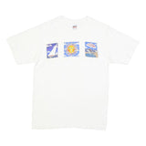 ANVIL Womens White Graphic T-Shirt M Short Sleeve Crew Neck Summer Design