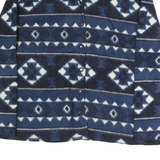 TRULY Mens Blue & White Geometric Button Jacket XL Polyester Casual