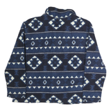 TRULY Mens Blue & White Geometric Button Jacket XL Polyester Casual