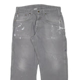 CARHARTT Mens Cotton Blend Grey Relaxed Straight Trousers W35 L29 Workwear