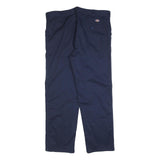 DICKIES Lined Mens Regular Navy Blue Cotton Blend Trousers W40 L32 Workwear Zip