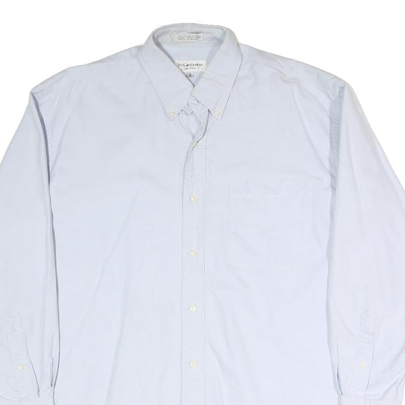 YVES SAINT LAURENT Mens White Shirt XL Cotton Blend Button Down Collar Premium