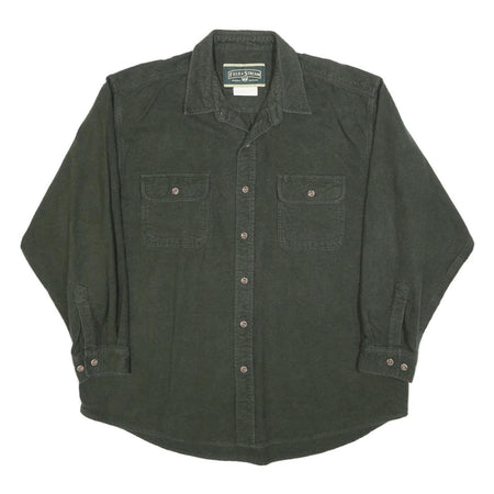 FIELD & STREAM Mens Green Cotton Shirt 2XL Button Pockets Casual Outdoor Wear