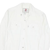 LEVI'S Womens White Button Shirt S Cotton Blend Casual Classic Fit Long Sleeve