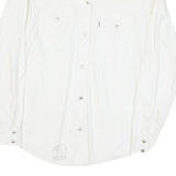 LEVI'S Womens White Button Shirt S Cotton Blend Casual Classic Fit Long Sleeve