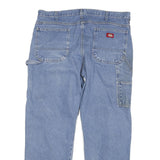 DICKIES Mens Relaxed Blue Denim Rinse W36 L29 Workwear Straight Leg Zip Jeans