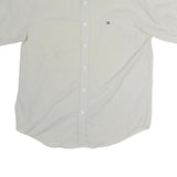 TOMMY HILFIGER Mens Cream Short Sleeve Shirt L Cotton Button Down Chest Pocket