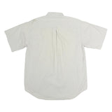 TOMMY HILFIGER Mens Cream Short Sleeve Shirt L Cotton Button Down Chest Pocket