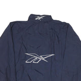 REEBOK Mens Navy Blue Sports Jacket L Nylon Plain Zip Lightweight Casual