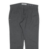 PIERRE CARDIN Mens Cotton Blend Grey Regular Fit Straight Trousers W34 L27 Smart
