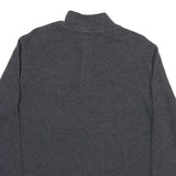 POLO RALPH LAUREN Womens Grey Cotton Blend Plain Pullover Jumper XL Half Zip