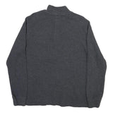 POLO RALPH LAUREN Womens Grey Cotton Blend Plain Pullover Jumper XL Half Zip
