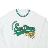 OLE Womens White San Diego West Sweatshirt Crew Neck L Cotton Blend Casual