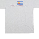 ALSTYLE Mens Grey Four Corners USA Graphic T-Shirt M Short Sleeve Crew Neck