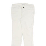 CALVIN KLEIN Womens Cotton Blend White Slim Skinny Trousers W28 L28 Zipped