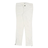 CALVIN KLEIN Womens Cotton Blend White Slim Skinny Trousers W28 L28 Zipped
