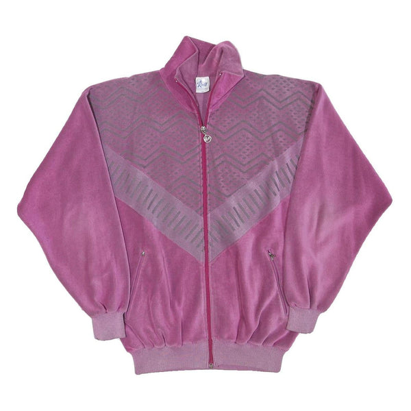 RUFF Womens Pink Polyester Blend Zip Jacket Patterned L