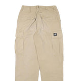 Womens Beige Cotton Blend Relaxed Cargo Trousers W27 L29 Casual Utility Zip