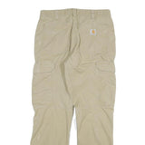 CARHARTT Mens Cotton Blend Beige Relaxed Fit Cargo Trousers W32 L32 Workwear