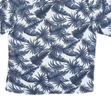 HIGHER SIERA Mens Blue & White Tropical Print Shirt M Cotton Blend Casual