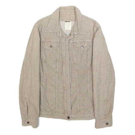 FERRE Womens Beige Cotton Corduroy Button Jacket M Classic Fit Casual