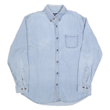 CROFT & BARROW Mens Blue Denim Shirt L Casual Button Down Pocket
