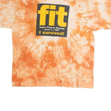 HANES Mens Orange Tie Dye Fit Graphic T-Shirt XL Short Sleeve Crew Neck Super