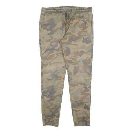 FSBN Mens Cotton Blend Camouflage Slim Tapered Trousers W35 L30 Casual