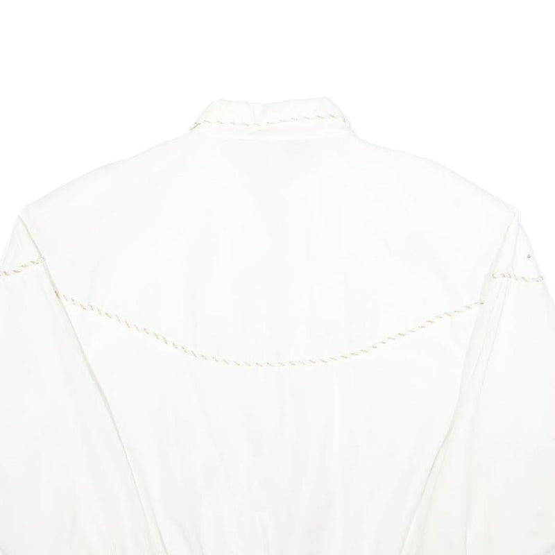 C.O.D. Womens White Gold Accent Zip Jacket M Viscose Blend Star Heart Print