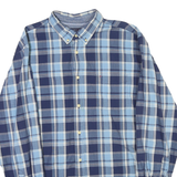 TOMMY HILFIGER Mens Blue & Grey Check Shirt XL Classic Long Sleeve Button-Down