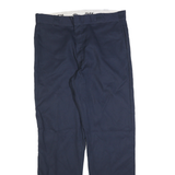 DICKIES Mens Cotton Blend Navy Regular Fit Straight Leg Trousers W38 L34