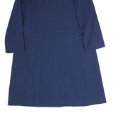Womens Blue Plain Button Cotton Regular Jacket L Classic Button Closure