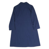 Womens Blue Plain Button Cotton Regular Jacket L Classic Button Closure
