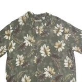 BATIK BAY Mens Green & Brown Floral Rayon 2XL Shirt Casual Summer Pattern