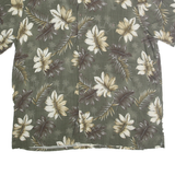 BATIK BAY Mens Green & Brown Floral Rayon 2XL Shirt Casual Summer Pattern