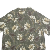 BATIK BAY Mens Green & Brown Floral Rayon 2XL Shirt Casual Summer Pattern