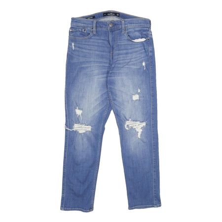 HOLLISTER Mens Blue Slim Skinny Denim Light W30 L30 Distressed Cotton Blend