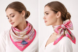 Anyyou Fashion Premium Satin Square Scarf – Pink Silk-Feel Neckwrap for Women