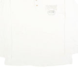 COTTON DELUXE Mens White Henley Long Sleeve T-Shirt XL Monterey Print Casual