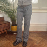 Brandy Melville Checked Trousers - 26W UK 6 Black Cotton Blend