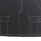 SO Womens Black Contrast Stitch Cargo Mini Cotton Skirt Size S Functional
