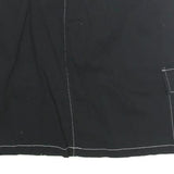 SO Womens Black Contrast Stitch Cargo Mini Cotton Skirt Size S Functional