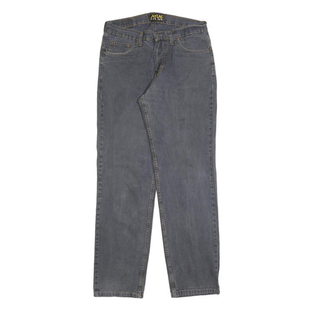 ATLAS FOR MEN Mens Regular Blue Denim Jeans W32 L34 Classic Cotton Blend Zip