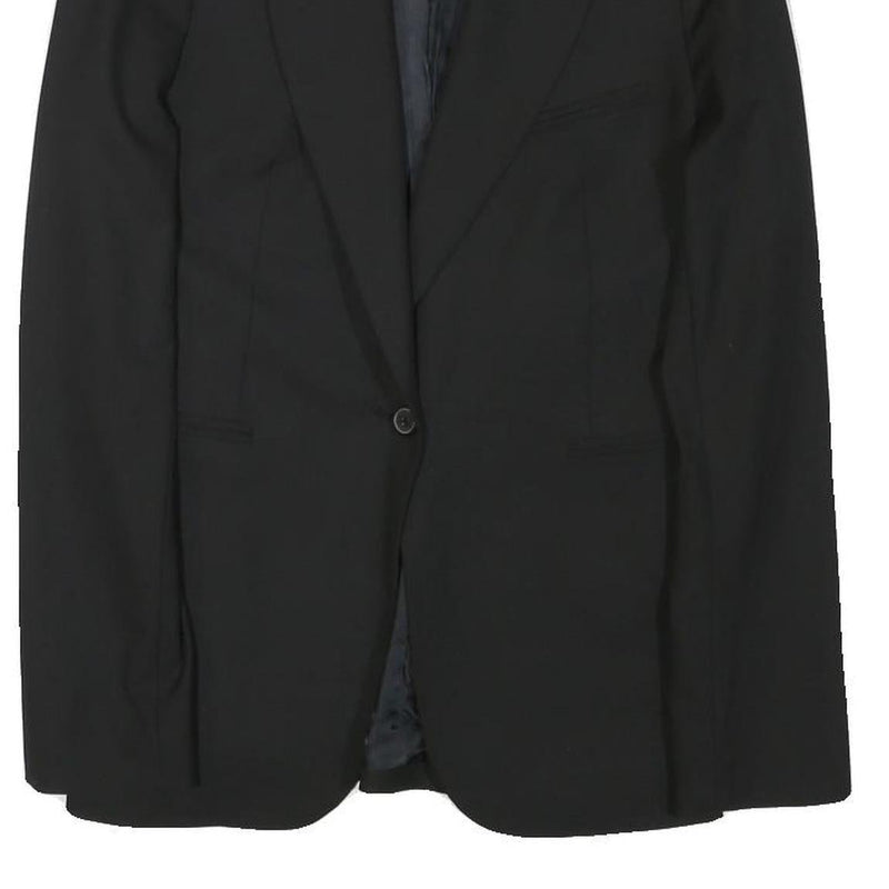 ZARA WOMAN Womens Black Tailored Jacket S Polyester Blend Button Plain Classic