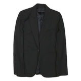 ZARA WOMAN Womens Black Tailored Jacket S Polyester Blend Button Plain Classic