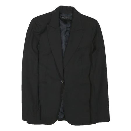 ZARA WOMAN Womens Black Tailored Jacket S Polyester Blend Button Plain Classic