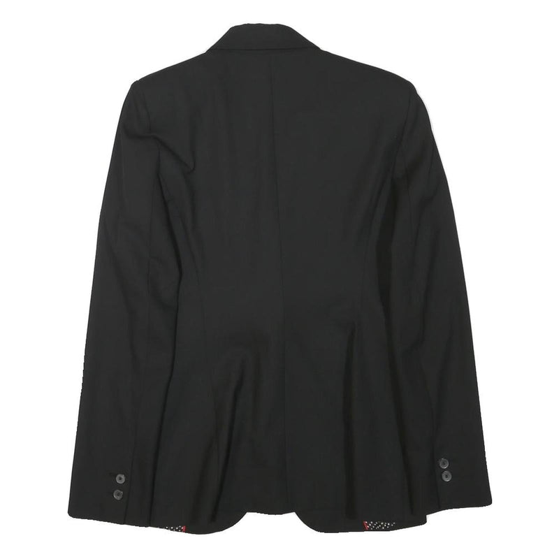 ZARA WOMAN Womens Black Tailored Jacket S Polyester Blend Button Plain Classic