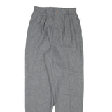 WRANGLER Womens Wool Blend Grey Relaxed Tapered Trousers W24 L30